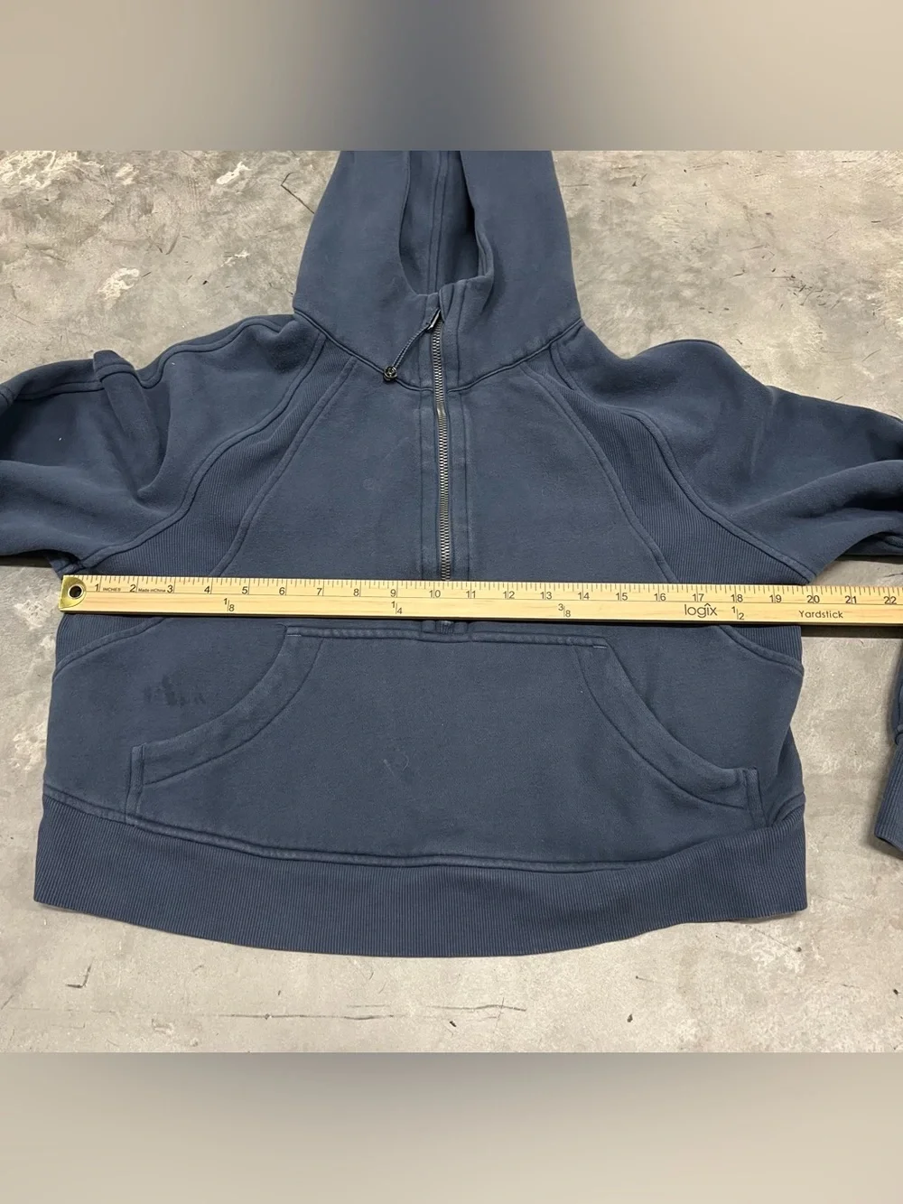Lululemon Scuba Oversized Half Zip Hoodie Womens XS/S Blue Thumbholes LW3DM4S